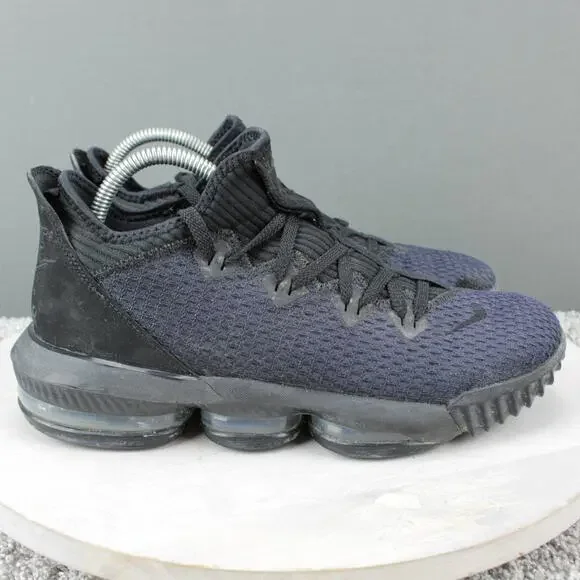 Nike LeBron 16 Low Basketball Shoes Mens 8.5 Black Blue Sneakers - Picture 1 of 9